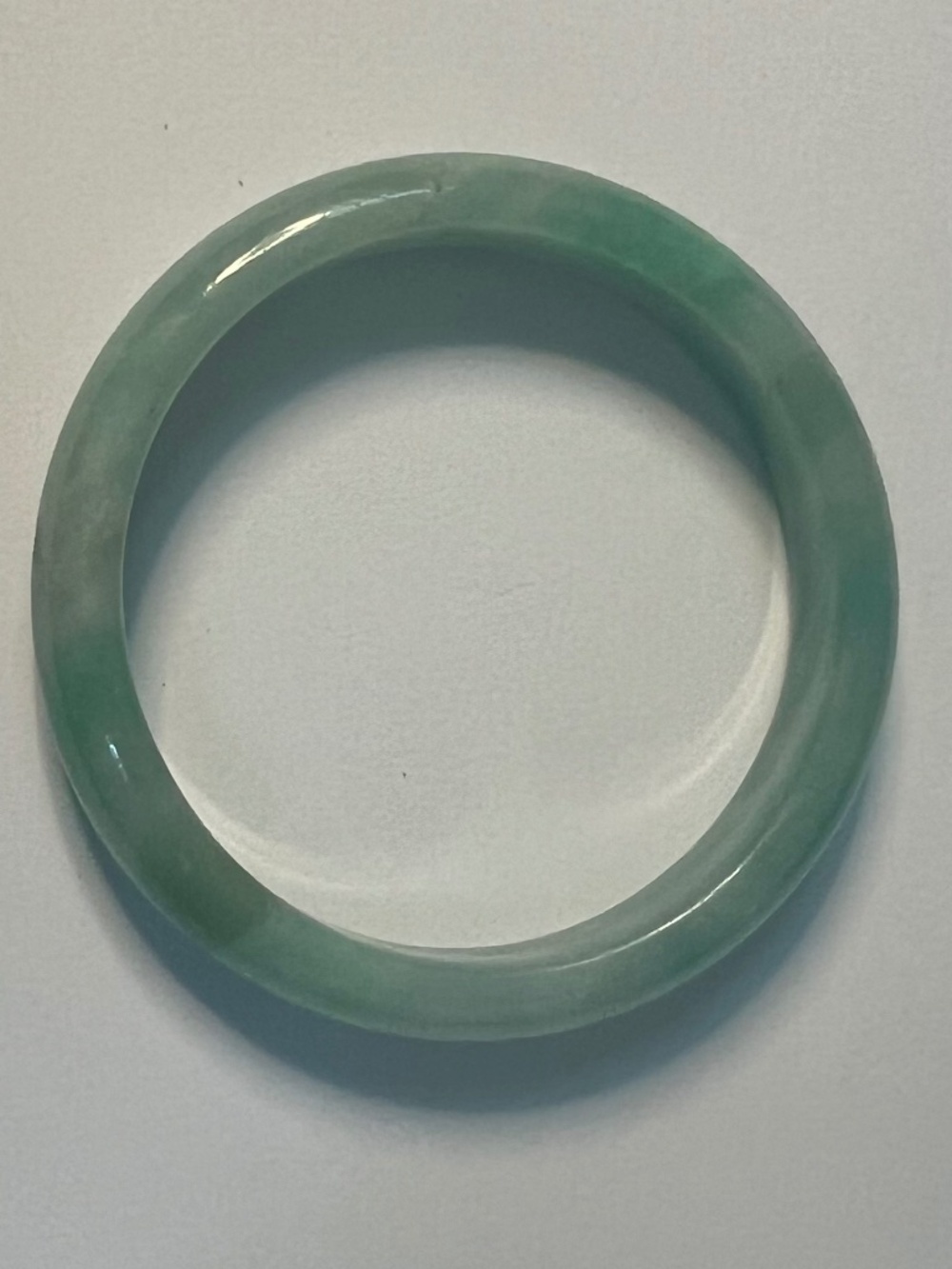 Vintage Celadon Green Jade / Hardstone Bangle Bracelet | Icy Translucent (2)